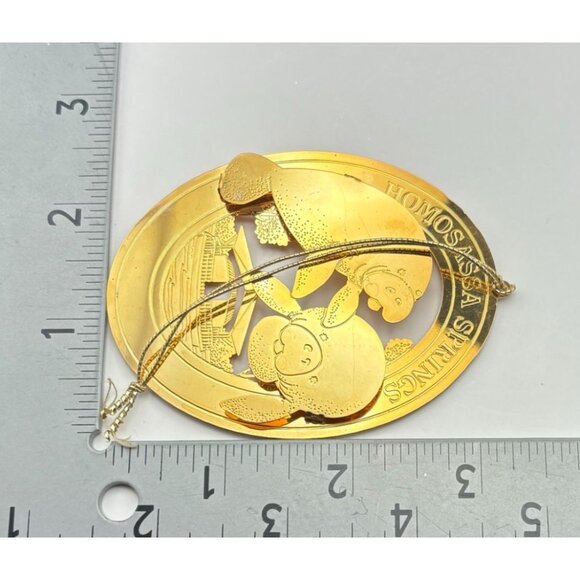 Vintage Gold Tone Manatee Christmas Ornament Homosassa Springs FL 3D - Picture 3 of 7